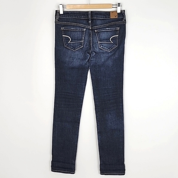 American Eagle Women's Stretch Skinny Denim Blue Jean Size 2 Short - Picture 2 of 15